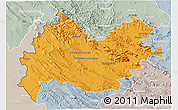 Political 3D Map of Bakhtaran, lighten, semi-desaturated