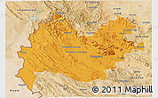 Political 3D Map of Bakhtaran, satellite outside