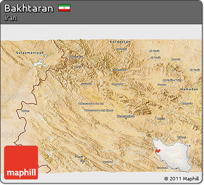 Satellite 3D Map of Bakhtaran