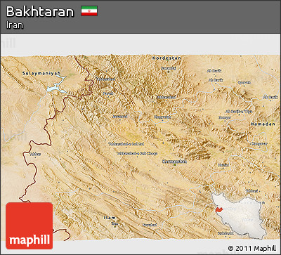 Satellite 3D Map of Bakhtaran