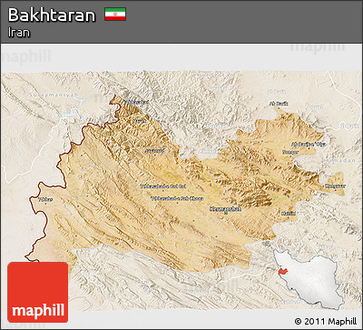 Satellite 3D Map of Bakhtaran, lighten