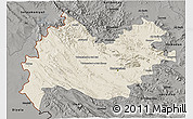 Shaded Relief 3D Map of Bakhtaran, darken, semi-desaturated