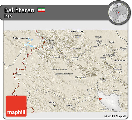 Shaded Relief 3D Map of Bakhtaran