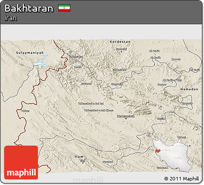 Shaded Relief 3D Map of Bakhtaran