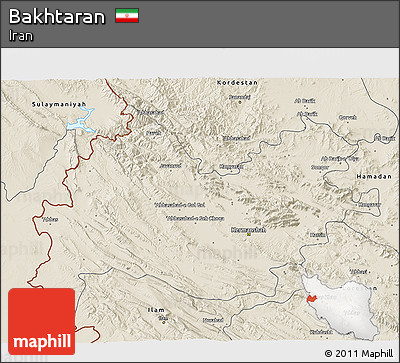 Shaded Relief 3D Map of Bakhtaran