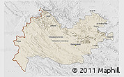 Shaded Relief 3D Map of Bakhtaran, lighten, desaturated