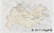 Shaded Relief 3D Map of Bakhtaran, lighten, semi-desaturated