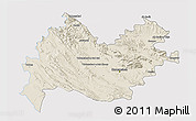 Shaded Relief 3D Map of Bakhtaran, single color outside