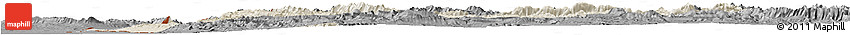 Shaded Relief Horizon Map of Bakhtaran, darken, desaturated