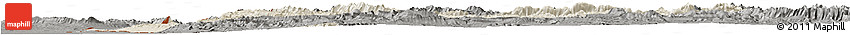 Shaded Relief Horizon Map of Bakhtaran, darken, semi-desaturated