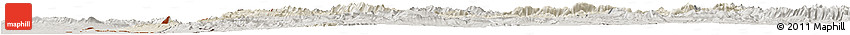 Shaded Relief Horizon Map of Bakhtaran, semi-desaturated