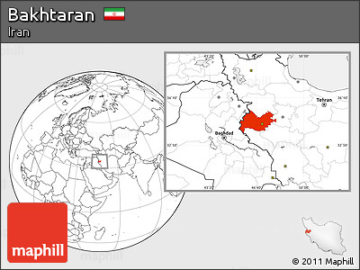 Blank Location Map of Bakhtaran