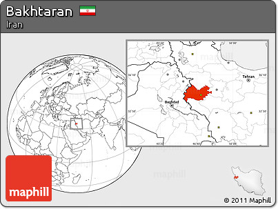 Blank Location Map of Bakhtaran