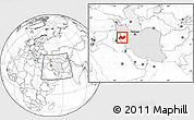 Blank Location Map of Bakhtaran, highlighted country, within the entire country
