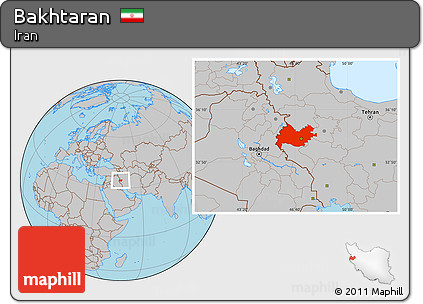 Gray Location Map of Bakhtaran