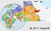 Political Location Map of Bakhtaran, highlighted country