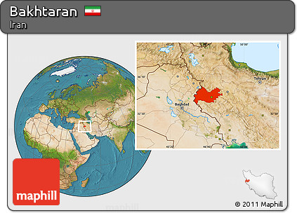 Satellite Location Map of Bakhtaran