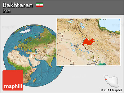 Satellite Location Map of Bakhtaran