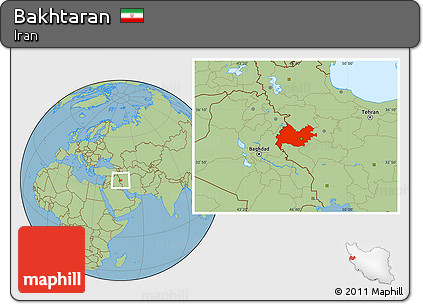 Savanna Style Location Map of Bakhtaran