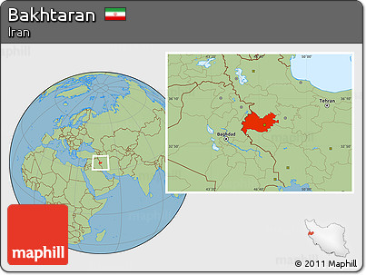 Savanna Style Location Map of Bakhtaran