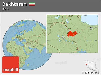 Savanna Style Location Map of Bakhtaran