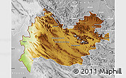 Physical Map of Bakhtaran, lighten, desaturated