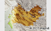 Physical Map of Bakhtaran, lighten, semi-desaturated