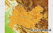 Political Map of Bakhtaran, physical outside