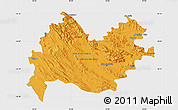 Political Map of Bakhtaran, single color outside