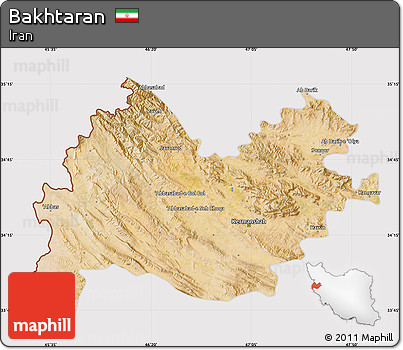 Satellite Map of Bakhtaran, cropped outside