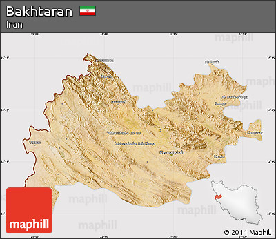 Satellite Map of Bakhtaran, cropped outside