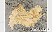 Satellite Map of Bakhtaran, darken, semi-desaturated