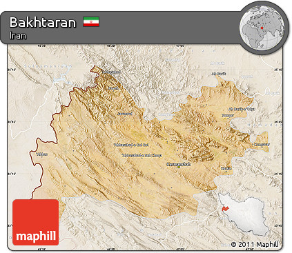 Satellite Map of Bakhtaran, lighten