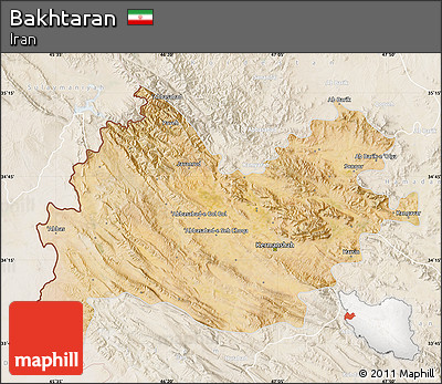 Satellite Map of Bakhtaran, lighten