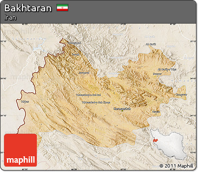 Satellite Map of Bakhtaran, lighten