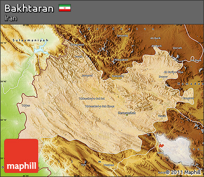 Satellite Map of Bakhtaran, physical outside
