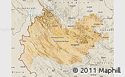 Satellite Map of Bakhtaran, shaded relief outside