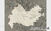 Shaded Relief Map of Bakhtaran, darken