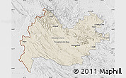 Shaded Relief Map of Bakhtaran, lighten, desaturated