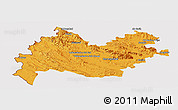 Political Panoramic Map of Bakhtaran, cropped outside