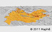 Political Panoramic Map of Bakhtaran, lighten, desaturated