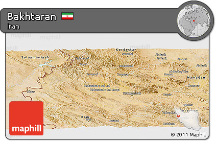 Satellite Panoramic Map of Bakhtaran
