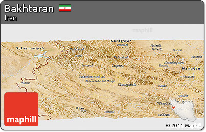 Satellite Panoramic Map of Bakhtaran