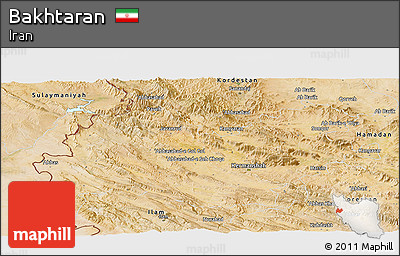 Satellite Panoramic Map of Bakhtaran