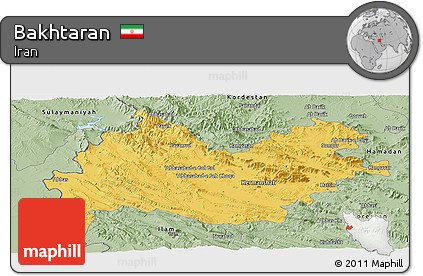 Savanna Style Panoramic Map of Bakhtaran