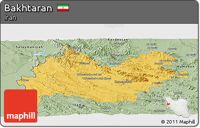 Savanna Style Panoramic Map of Bakhtaran
