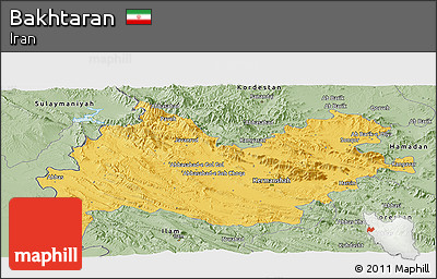 Savanna Style Panoramic Map of Bakhtaran