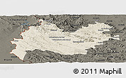 Shaded Relief Panoramic Map of Bakhtaran, darken
