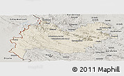 Shaded Relief Panoramic Map of Bakhtaran, semi-desaturated