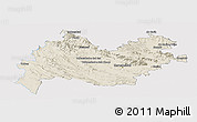 Shaded Relief Panoramic Map of Bakhtaran, single color outside